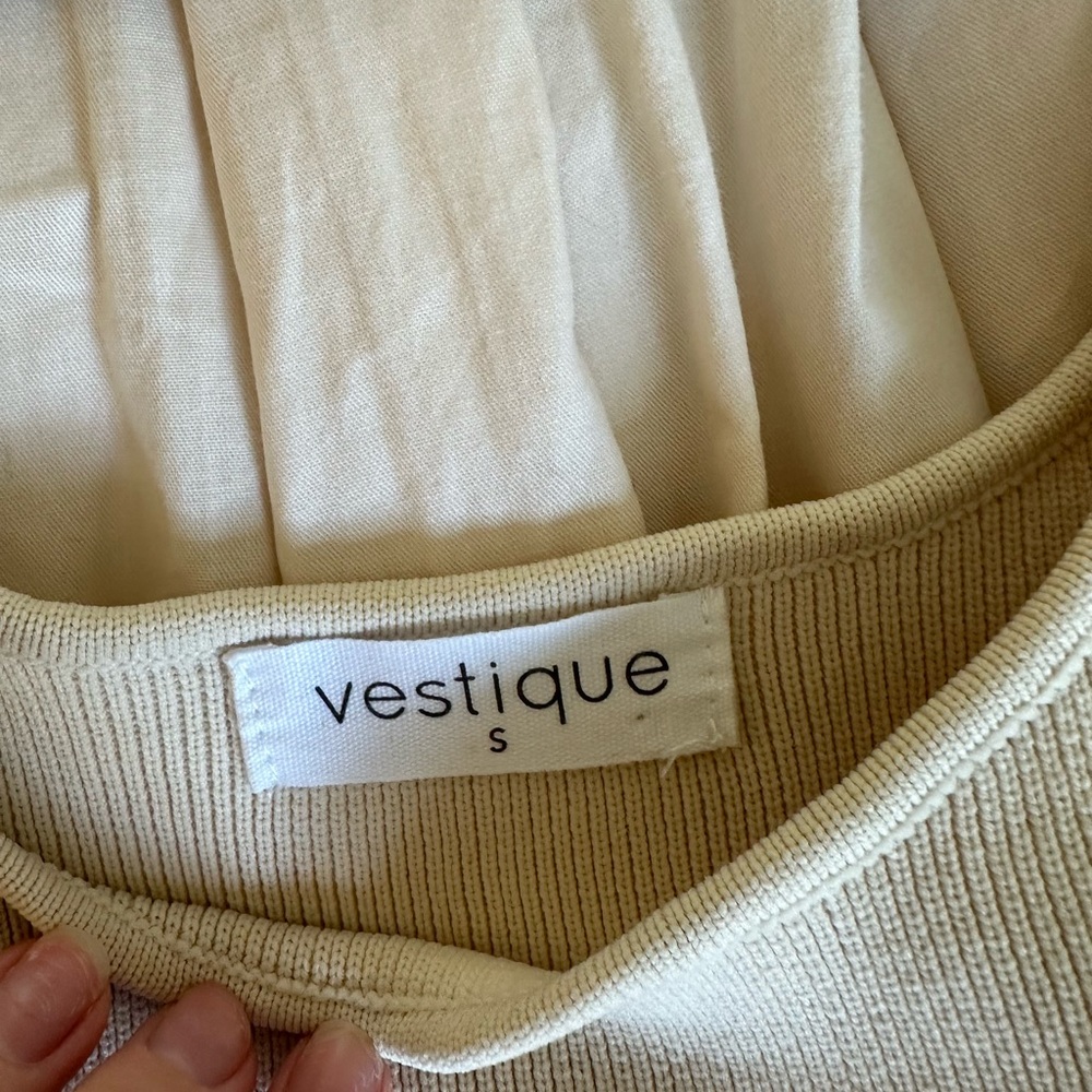 Vestique Cream Ribbed Top - Picture 4 of 5
